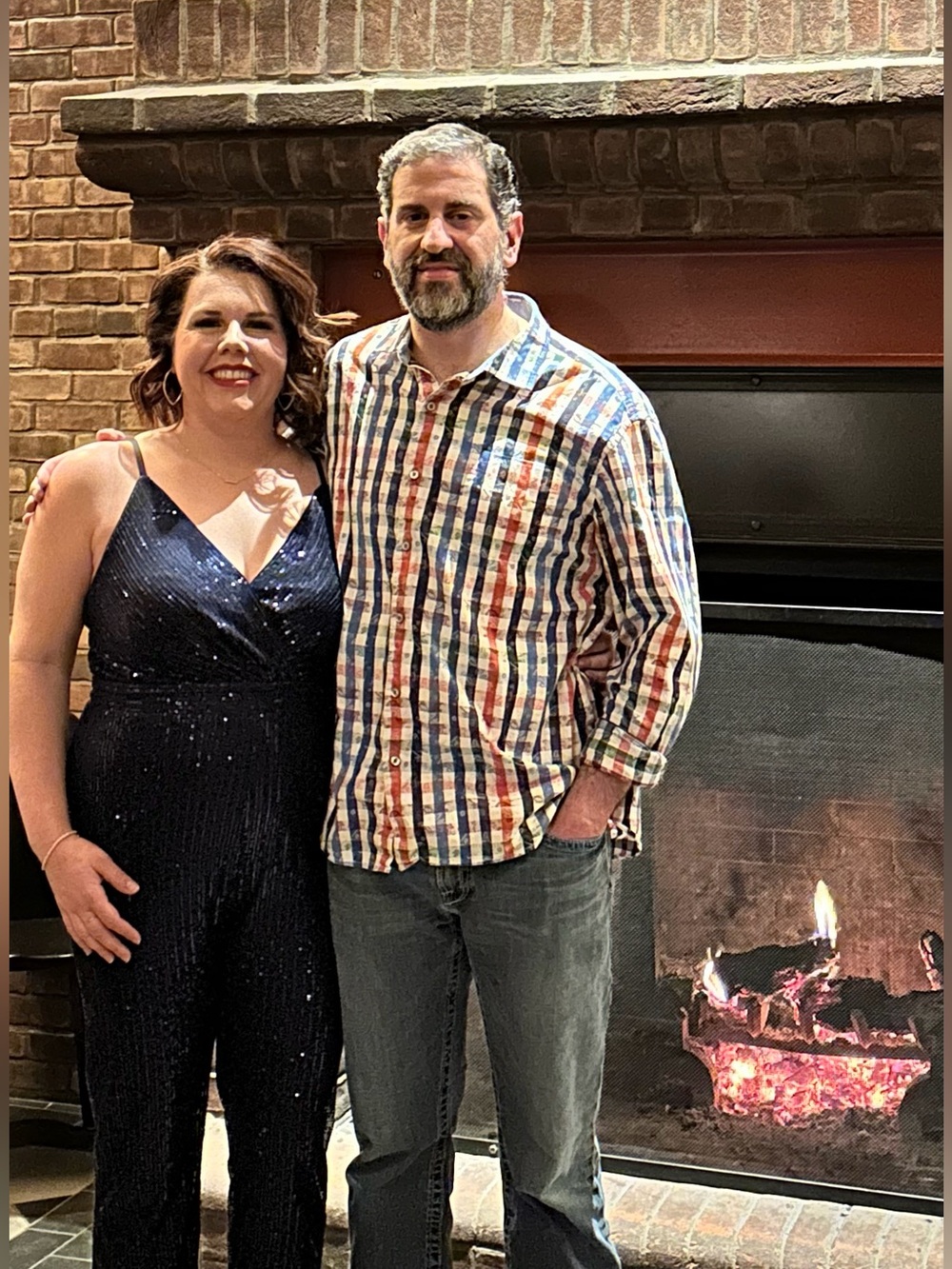 SHEIN Navy Blue Sequined Jumpsuit
